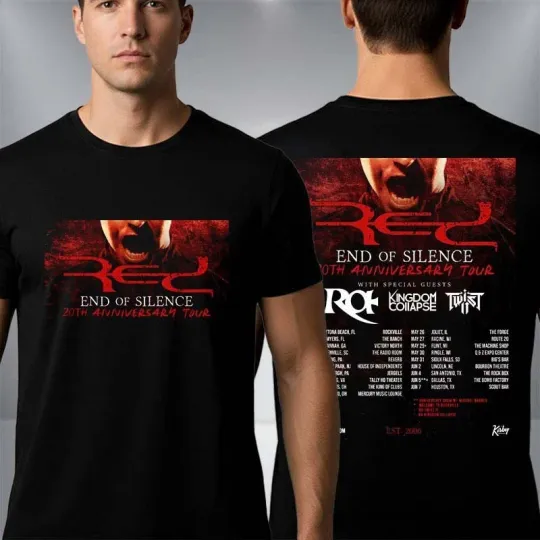 Discover Red Band End Of Silence 20th Anniversary Tour 2026 Schedule Tour Dates T-Shirt