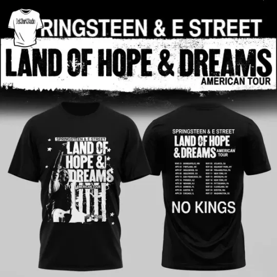 Discover Bruce Springsteen Land of Hope and Dreams American Tour 2026 T-Shirt