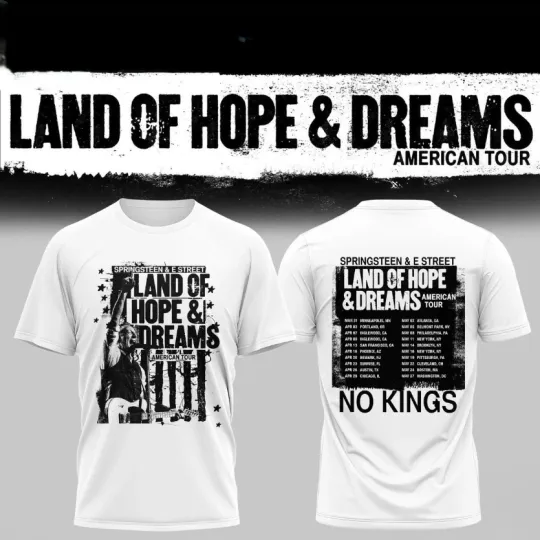 Discover Bruce Springsteen Land of Hope and Dreams American Tour 2026 T-Shirt Size S-5XL