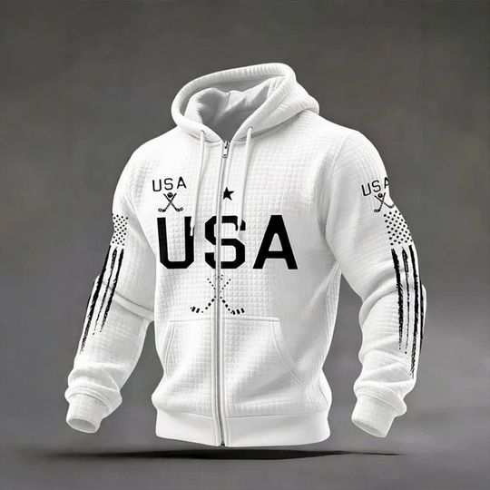 2026 Winter Olympic Ice Hockey Waffle  Hoodie, Team USA  Apparel