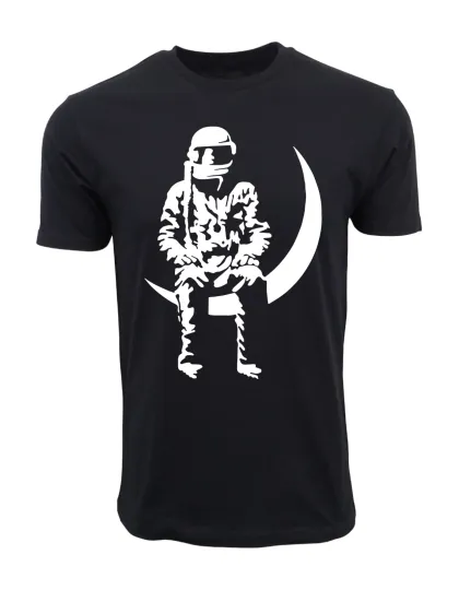 Discover MENS ANGELS AND AIRWAVES TO THE MOON T SHIRT  BLACK