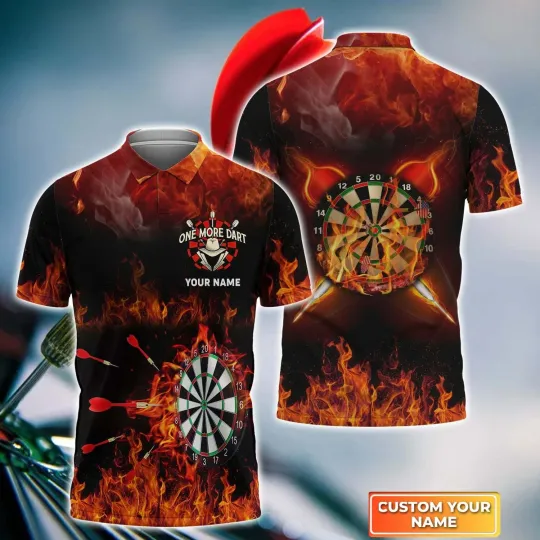 One More Dart Personalized Name 3D Polo Shirt, Gift For Darts Player, Dart Team
