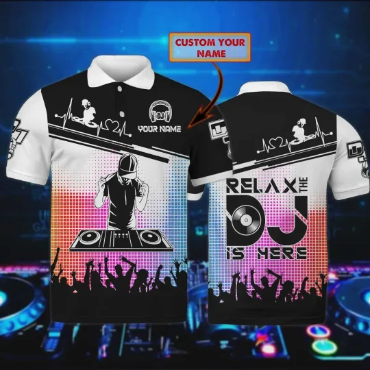 Discover DJ Personalized Name 3D Polo Shirt, Dj Polo shirt for Men, Gift for Dj music lov