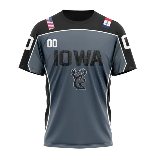 Iowa Heartlanderas Personalized 2025-26 Black Design 3D Hockey