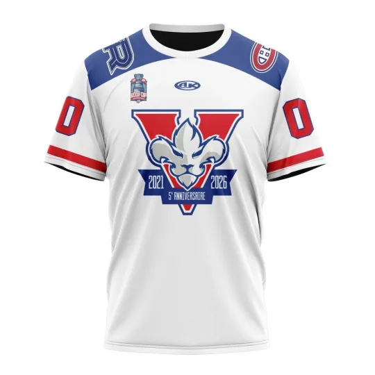 Discover Trois-Rivières Lions Personalized 2025-26 White With 5th Anniversary Logo Design
