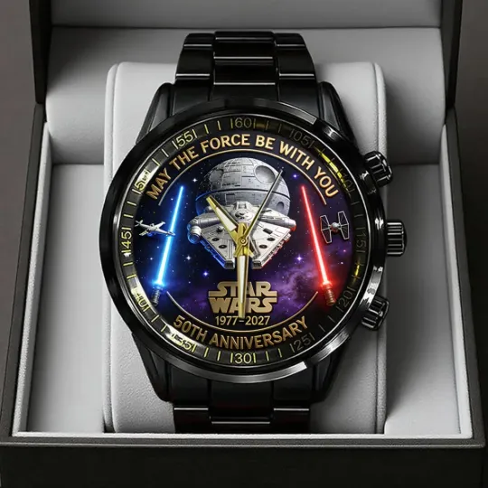 Discover Star Wars 50th Anniversary 2027 Black Stainless Steel Watch