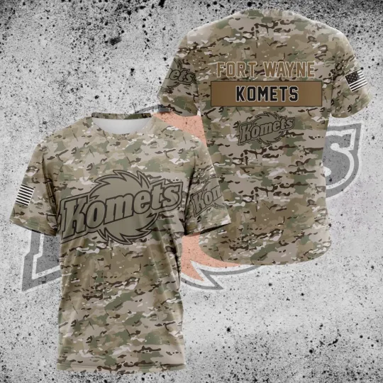 Discover Premium Fort Wayne Kometss Camo Design 3D Sport Hockey For Father Day For Men