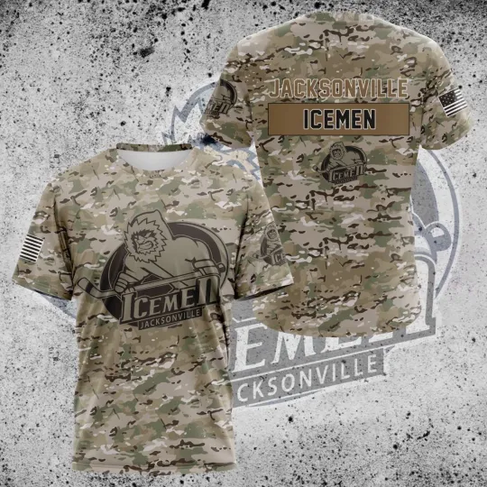 Discover Premium Jacksonvilles Icemen Camo Design 3D Sport Hockey For Father Day For Men