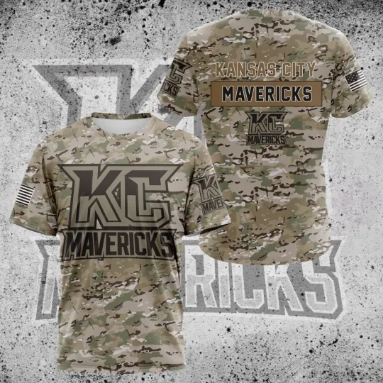 Discover Premium Kansass City Maverickss Camo Design 3D Sport Hockey For Father Day For Men