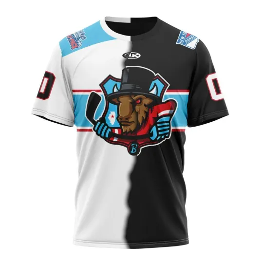 Bloomington Bisons Personalized 2055-26 Black Mix White Design 3D Hockey