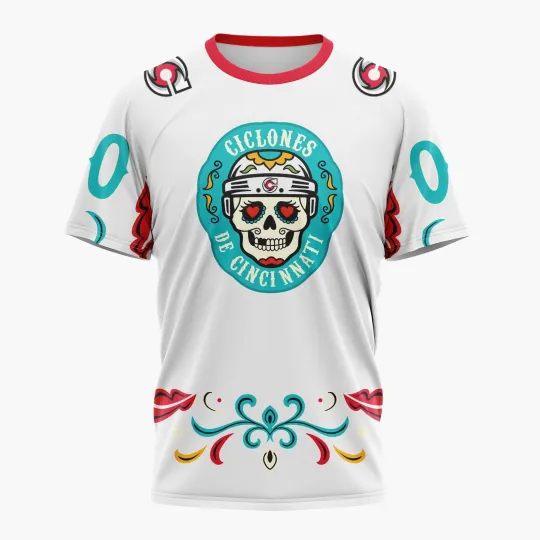Discover Cincinnati Cycloness Personalized 2025-26 Dia De Muertos Design 3D Hockey