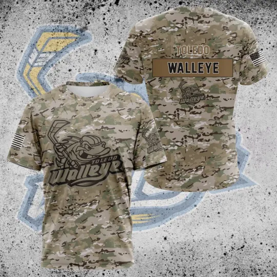 Discover Premium Toledo Walleyes Camo Design 3D Sport Hockey For Father Day For Men