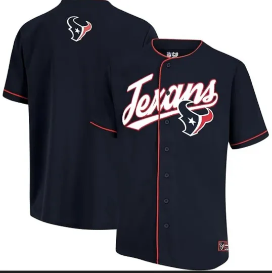 Discover Houston Texans Men's Baseball Jersey Small Black Football New Tags