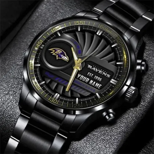 Discover Personalized Baltimore Football Team Ravenss  Stainless Steel Watch