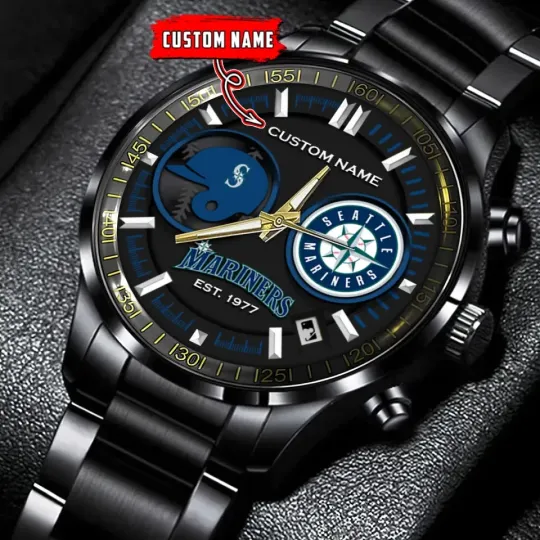 Discover Seattle Team Marinerss Baseball Stainless Steel Watch