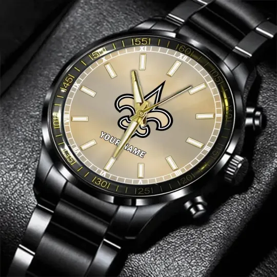 Discover New Orleans Football Team Saintss Black Fashion Watch Gifts For Sport Fans