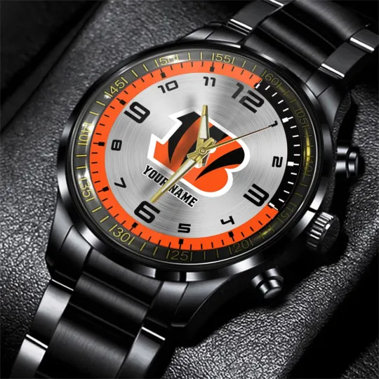 Discover Cincinnati Football Team Bengalss Black Fashion Watch Gifts For Sport Fans