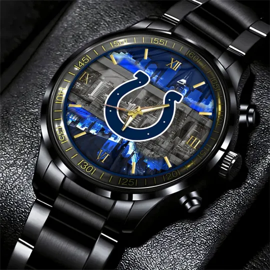 Discover Indianapolis Football Team Coltss Black Fashion Watch Gifts For Sport Fans