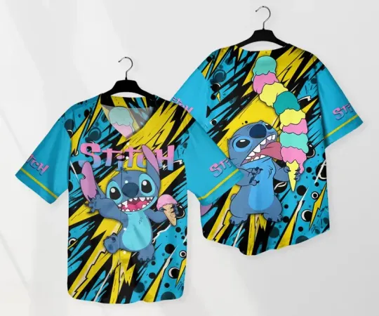 Discover Stitch Baseball Jersey Cute Stitch Adult Baseball Jersey Shirt