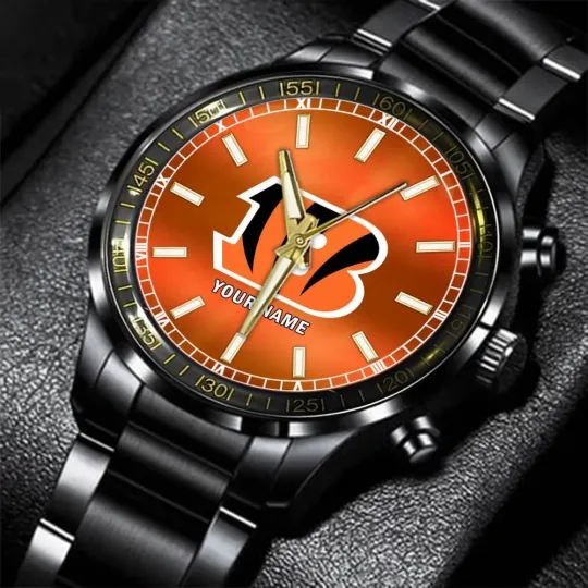 Discover Cincinnati Football Team Bengalss Black Fashion Watch Gifts For Sport Fans