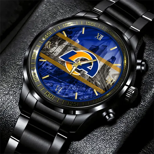 Discover Los Angeles Football Team Ramss Black Fashion Watch Gifts For Sport Fans