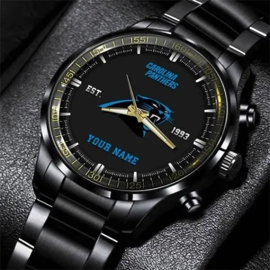 Discover Carolina Football Team Pantherss Black Fashion Watch Gifts For Sport Fans