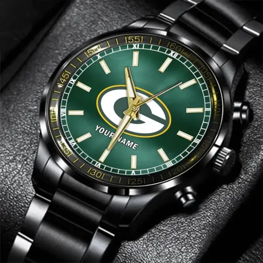 Discover Green Bay Football Team Packerss Black Fashion Watch Gifts For Sport Fans