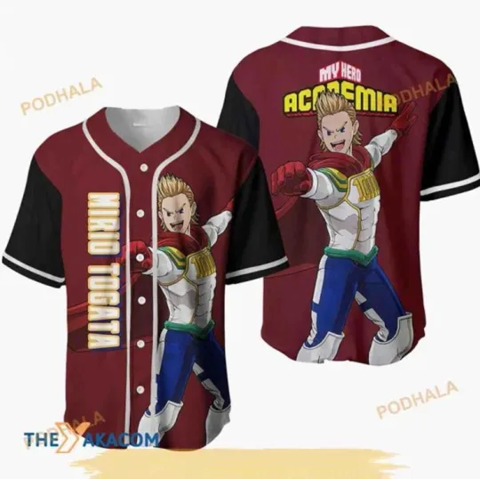 Discover Mirio Togata Hero Anime Anime Custom Adult Baseball Jersey Shirt