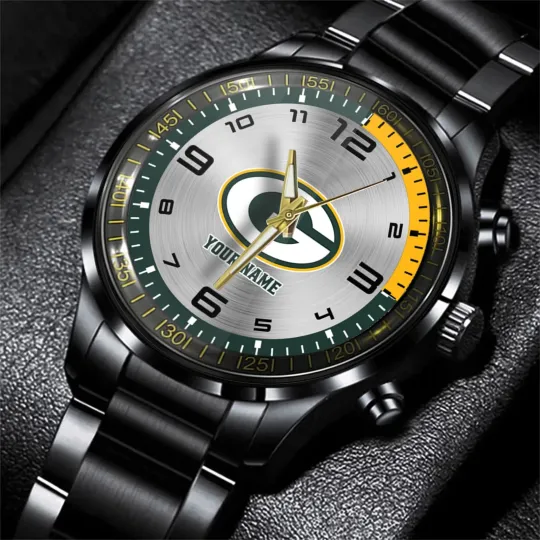 Discover Green Bay Football Team Packerss Black Fashion Watch Gifts For Sport Fans
