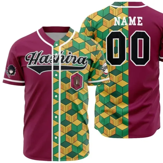 Discover Personalized Hashira Demon Anime Custom Adult Baseball Jersey Shirt