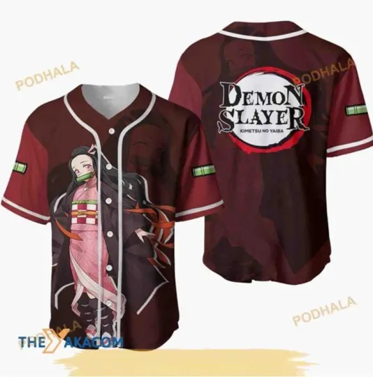 Discover neko Kimetsu Anime Adult Baseball Jersey Shirt