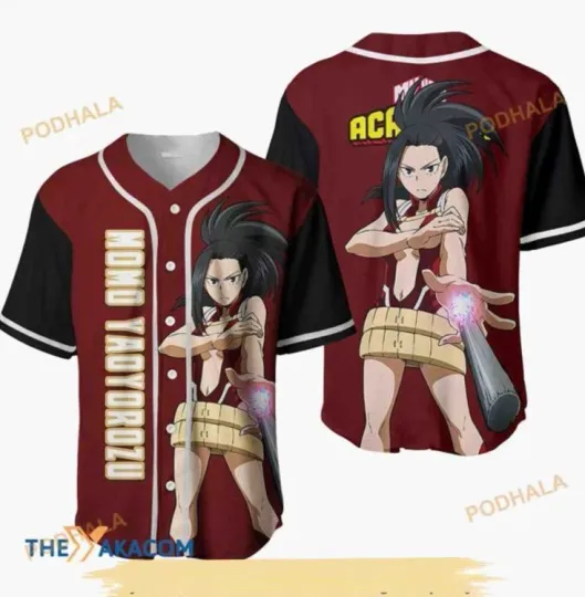 Discover Momo Yaoyorozu Hero Anime Anime Custom Adult Baseball Jersey Shirt