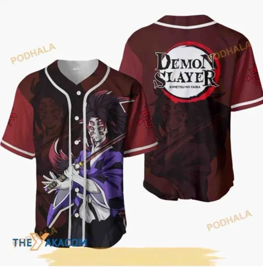 Discover Kokushibo Kimetsu Anime Adult Baseball Jersey Shirt