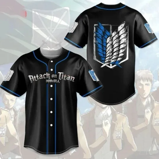 Discover AO Titan Anime All Over Print Gift For Fans Adult Baseball Jersey Shirt