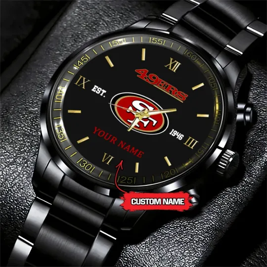 Discover San Francisco Football Team 49erss Black Fashion Watch Gifts For Sport Fans