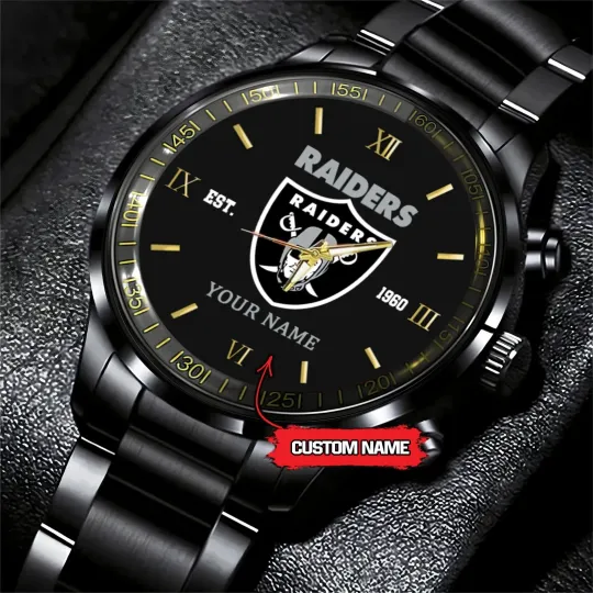 Discover Las Vegas Football Team Raiderss Black Fashion Watch Gifts For Sport Fans