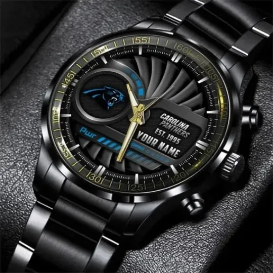 Discover Carolina Football Team Pantherss Black Fashion Watch Gifts For Sport Fans