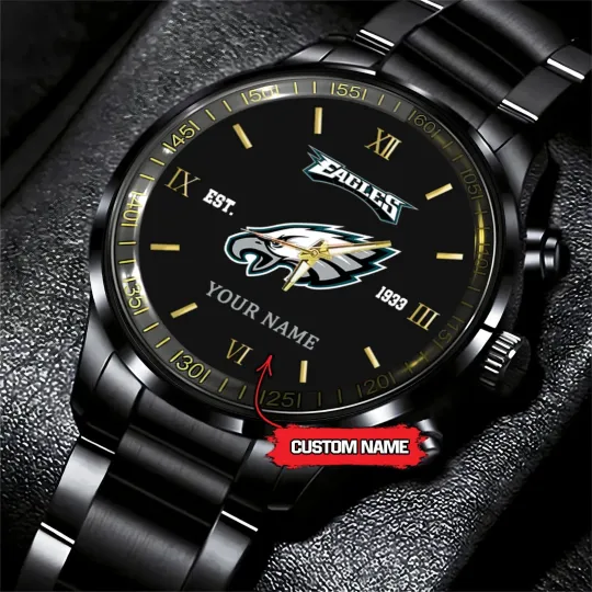 Discover Philadelphia Football Team Eagless Black Fashion Watch Gifts For Sport Fans