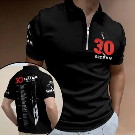 Scream 30th Anniversary Zip Polo Shirt