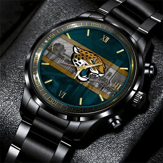 Discover Jacksonville Football Team Jaguarss Black Fashion Watch Gifts For Sport Fans AZW