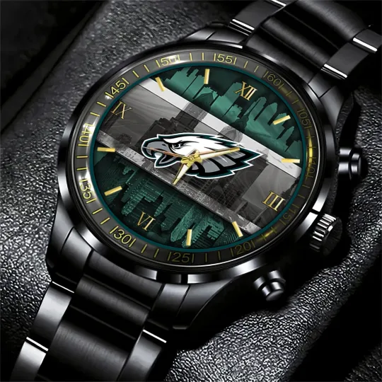 Discover Philadelphia Football Team Eagless Black Fashion Watch Gifts For Sport Fans AZWA