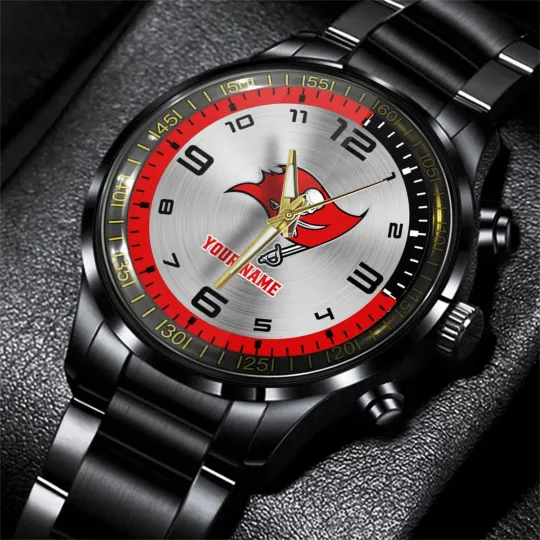 Discover Tampa Bay Football Team Buccaneerss Black Fashion Watch Gifts For Sport Fans AZW