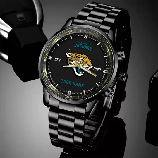 Discover Jacksonville Football Team Jaguarss Black Fashion Watch Gifts For Sport Fans AZW