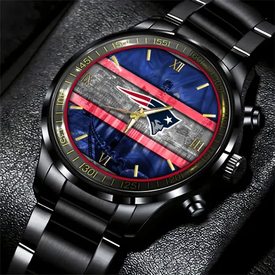 Discover New England Football Team Patriotss Black Fashion Watch Gifts For Sport Fans AZW