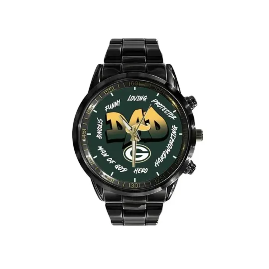 Discover Green Bay Football Team Packerss Limited Edition Black Stainless Steel Watch For
