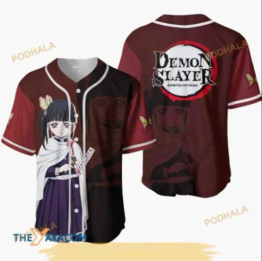Discover Kanao Tsuyuri Kimetsu Anime 3D Baseball Jersey Shirt
