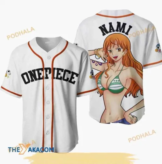 Discover Nami One Piece Anime 3D Baseball Jersey Shirt