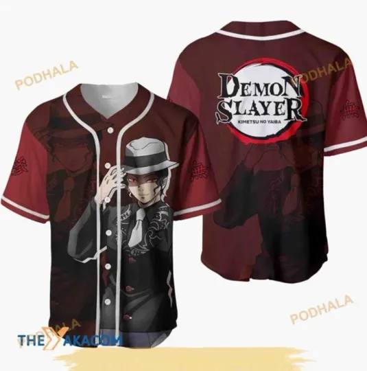 Discover Muzan Kibutsuji Kimetsu Anime 3D Baseball Jersey Shirt