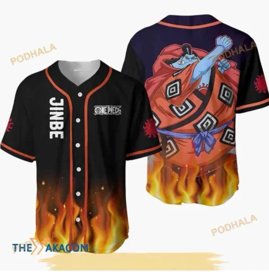 Discover Jinbe Anime 3D Baseball Jersey Shirt