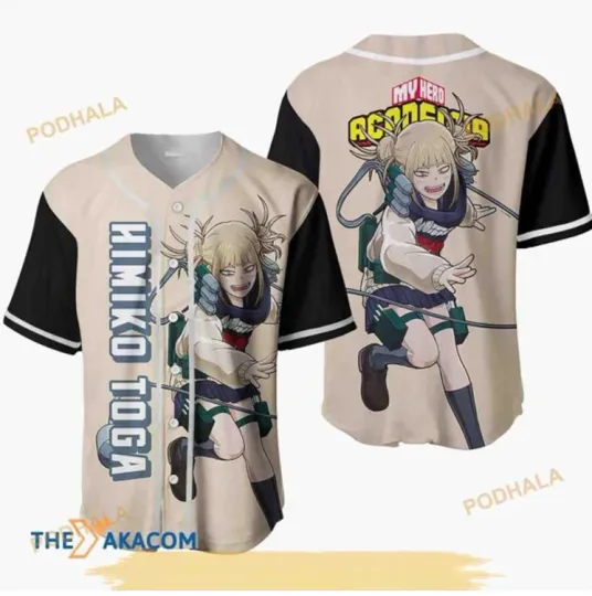 Himiko Toga Hero Anime Anime 3D Baseball Jersey Shirt